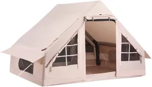 Inflatable Camping Tent with Pump, 5-8 Person Glamping Tents, Easy Setup 4 Season Windproof Outdoor House for Fishing, Camping & Hiking