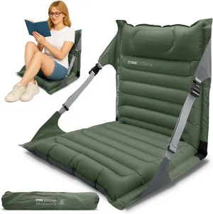 Inflatable Folding Seats, Portable Folding Chairs with Back Support and Adjustable Straps, Inflatable Portable Stadium Seat for Camping Outdoor Hiking Sporting Events and Park