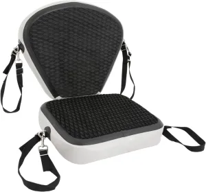 Inflatable Kayak Seat Portable Thicken Seat Cushion for Kayak Padded Kayak Seat w/Back Support Adjustable Strap, for Kayaking Canoeing Drifting Rafting Fishing (Black)