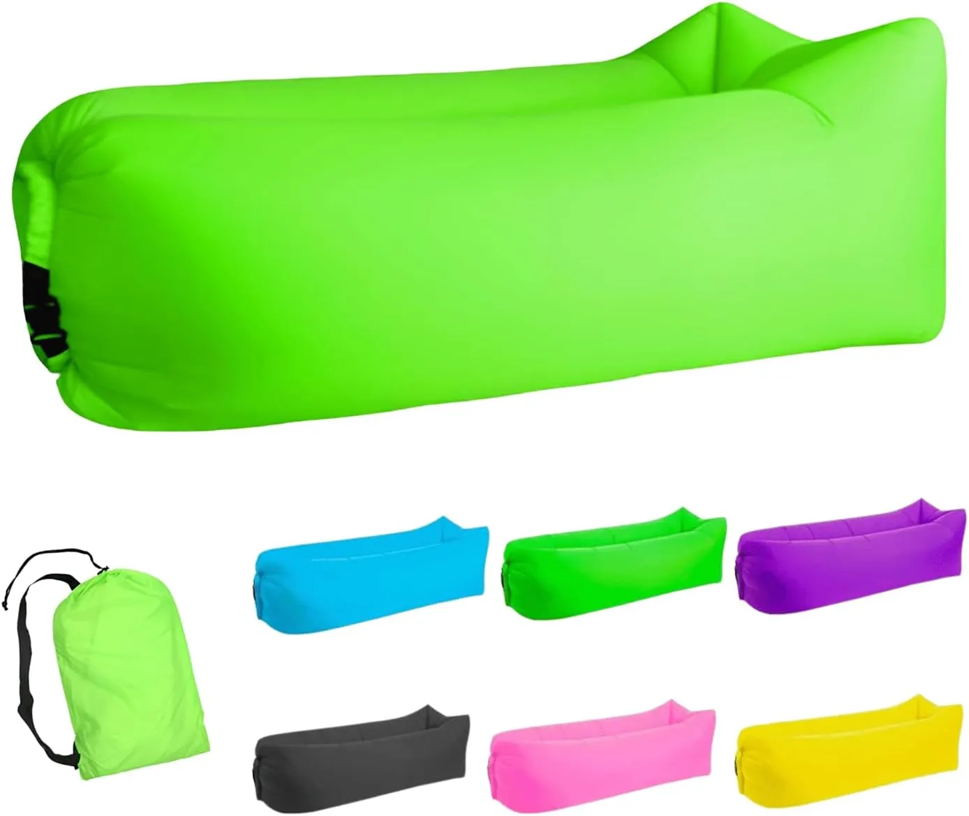 Inflatable Lounger Air Sofa Hammock, Inflatable Couch for Camping, Portable Waterproof Anti-Air Leaking Pouch Couch Air Chair for Outdoor, Beach, Hiking, Picnics, Music Festivals