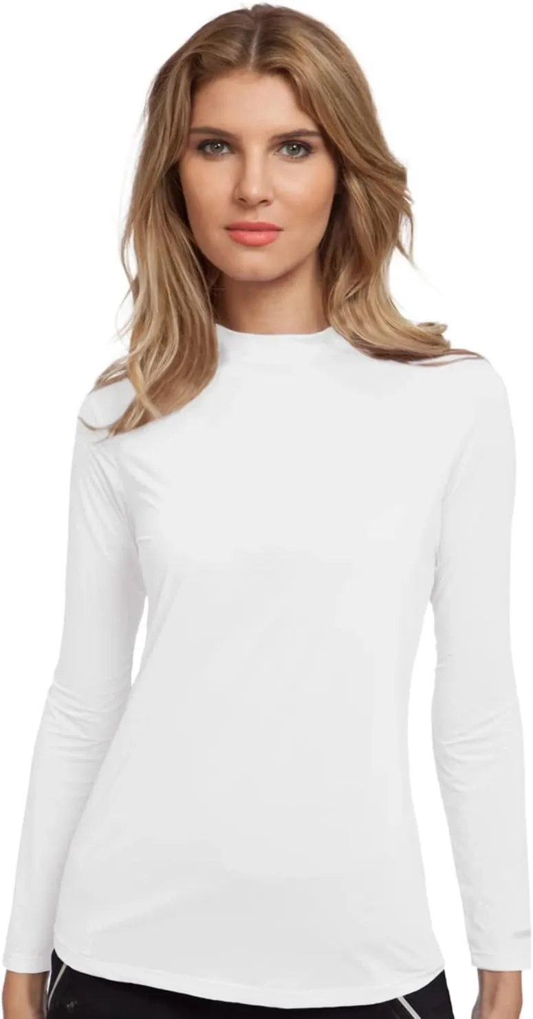 Jamie Sadock® Sunsense® Mandarin Collar Layering Shirt for Women – Long Sleeves – Blended Nylon