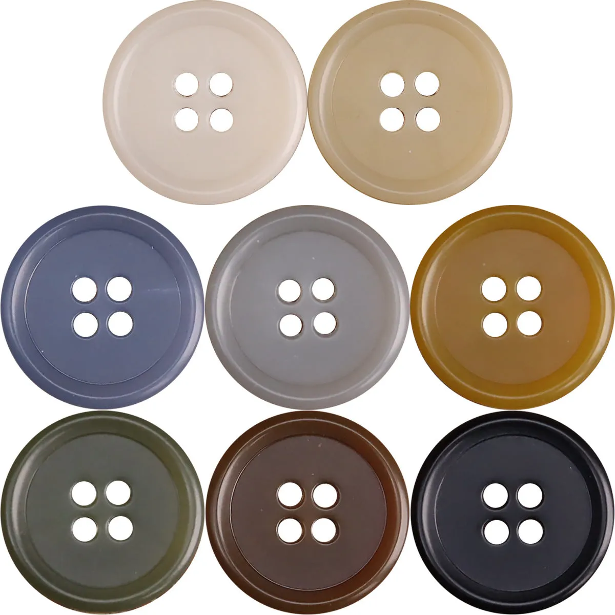 Japanese-Style Casual Multicolored Urea Buttons for Jackets 48 Pack