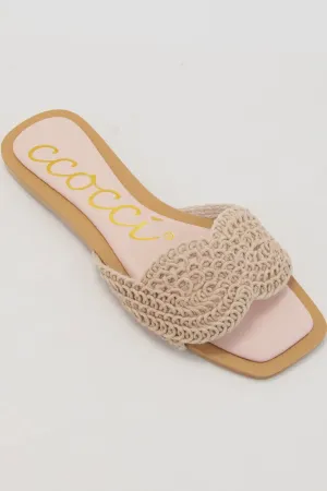 Jessica Crochet Woven Sandal Nude