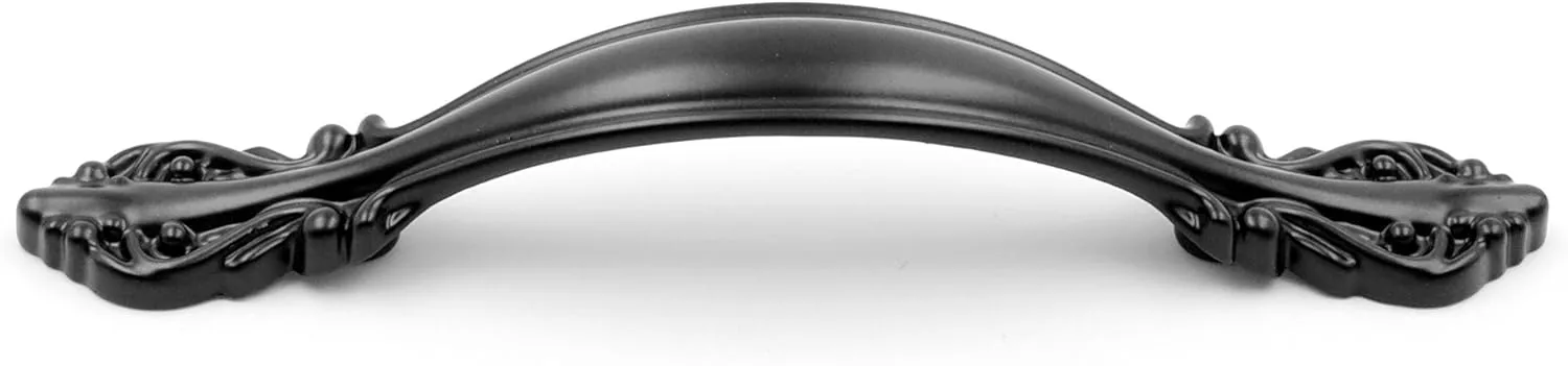 Jetland Cabinet Hardware Handle Pull - 10-Pack, Flat Black, 2-1/2" (64mm) Hole Centers, PW8803064