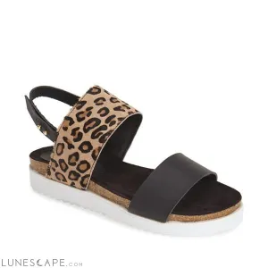 JOLLEEN Open-Toe Flatform Leopard Print Womens Slingback Sandals