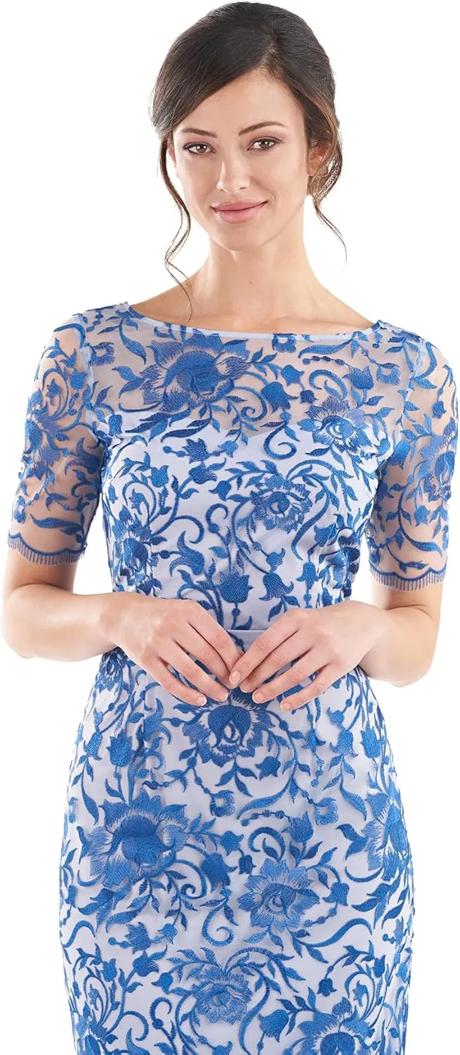 JS Collections Women's Alexis Elbow Sleeve Gown
