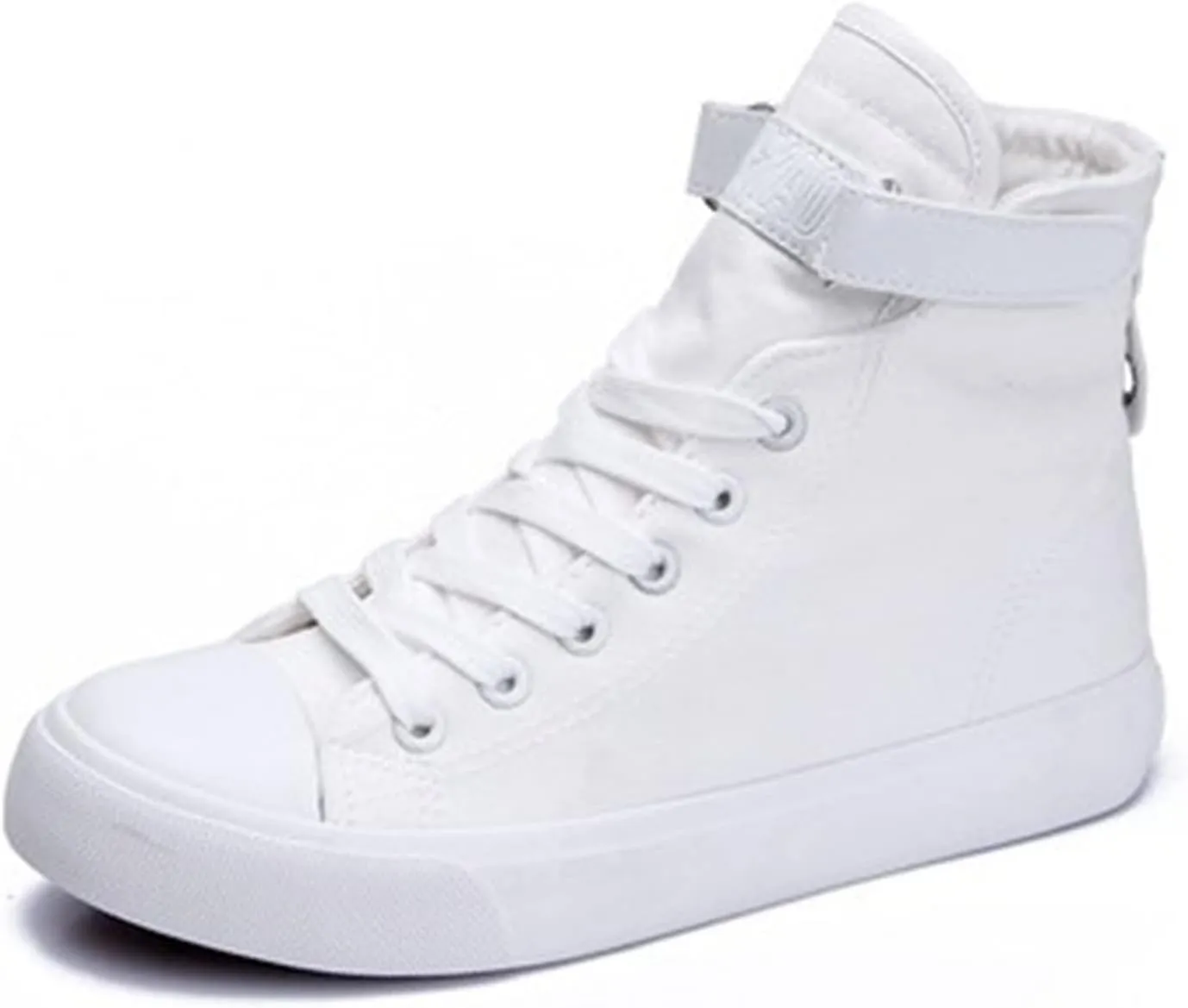 Julymens Unisex Women's Men's High-Top Canvas Shoes Plush Lining Winter Sports Shoes