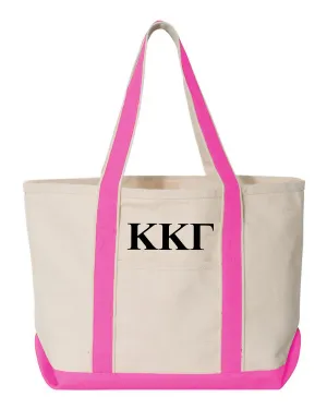 Kappa Kappa Gamma Pink Boat Tote - Medium