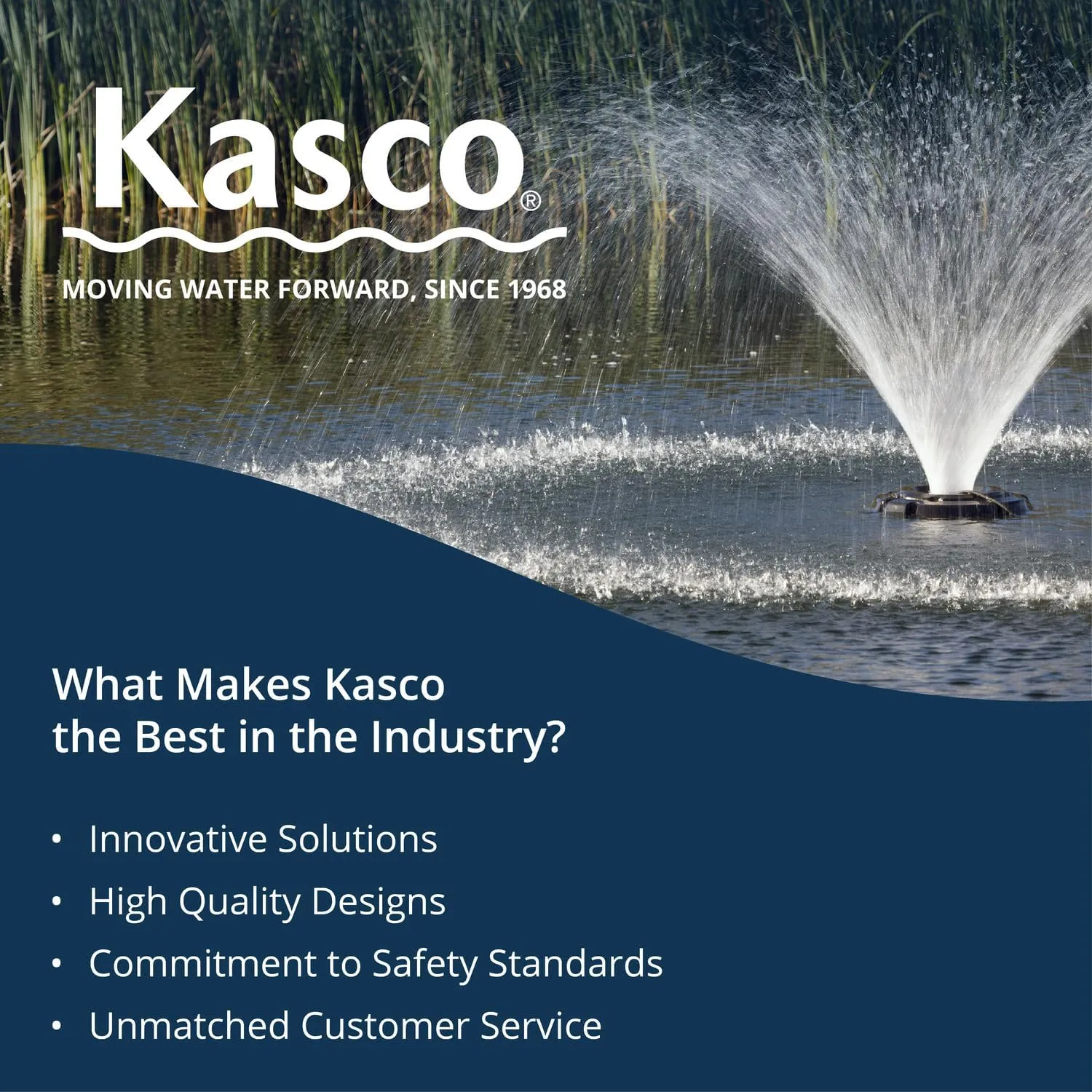 Kasco VFX Series Aerating Pond Fountain - 2 Horse Power 240V Single Phase with 150 ft Electric Power Cord | Pond Aerator Pump for Ponds & Lakes | Efficient Pond Aeration Systems