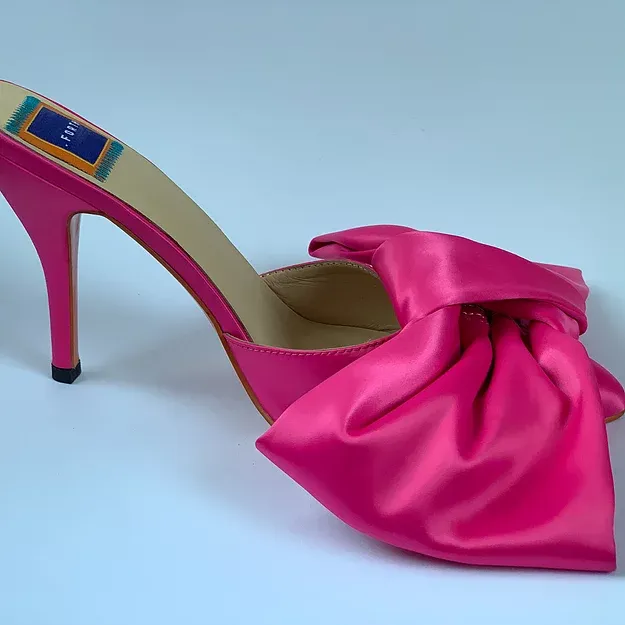 Kerttu Pink Bow Mule