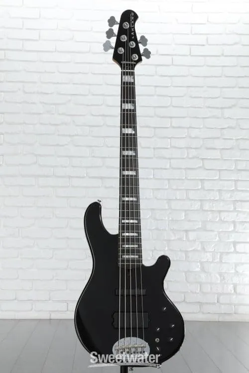 Lakland Skyline 55-02 Custom Bass Guitar - Black Sparkle with Ebony Fingerboard
