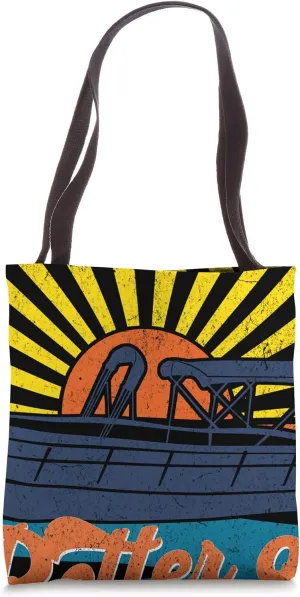 Life Is Better On Lake Sakakawea Pontoon Party Barge Sandbar Tote Bag