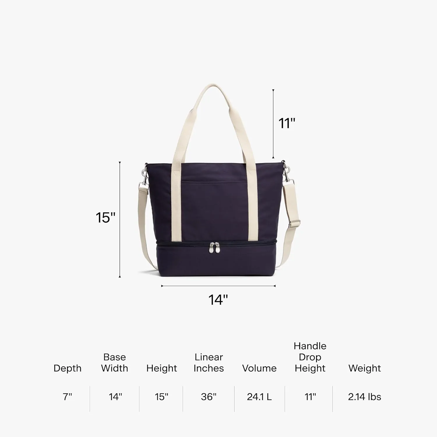 Lo & Sons Catalina Deluxe Tote - Spacious Canvas Travel & Everyday Bag With Shoe Compartment, Luggage Sleeve, Padded Strap