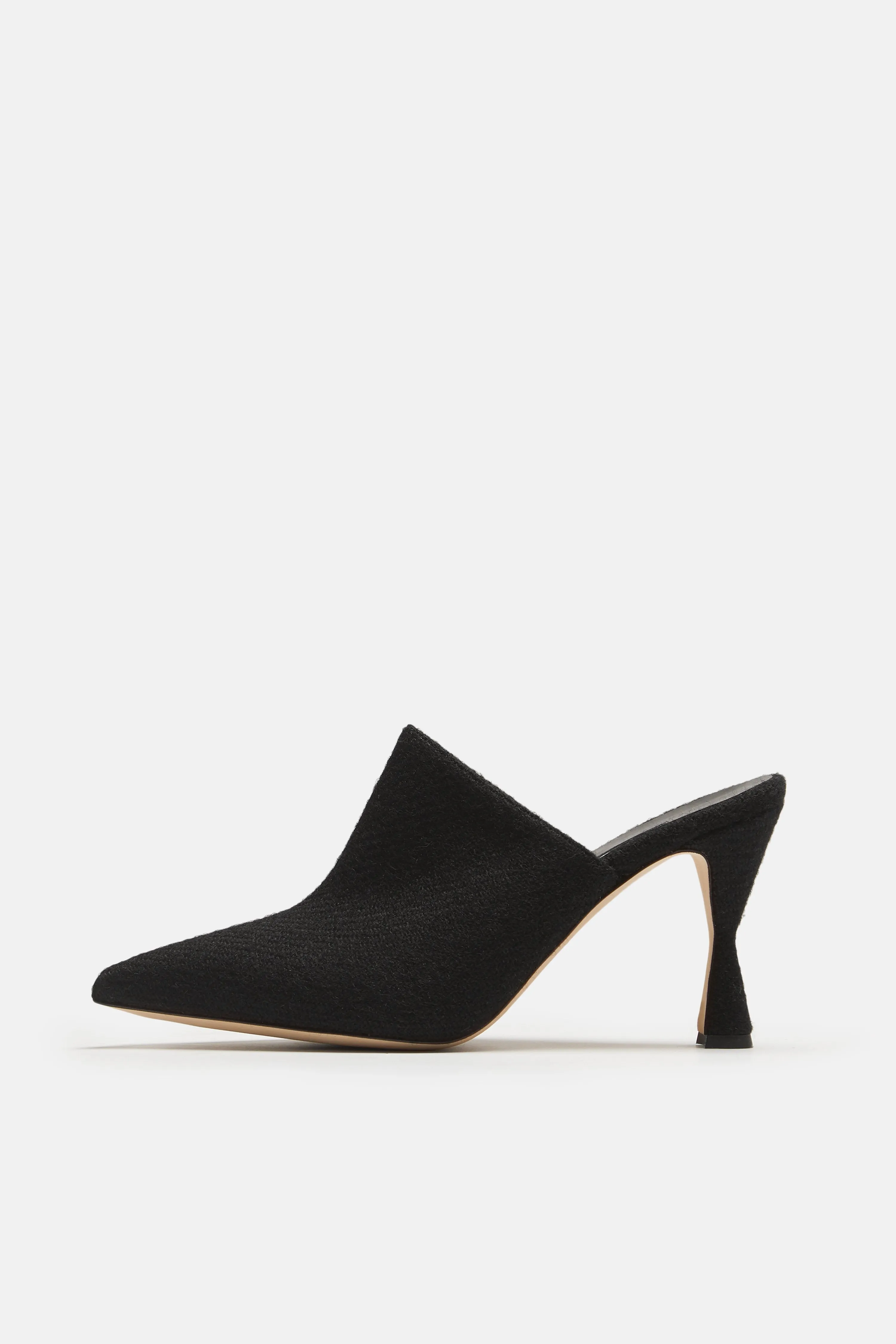 Lochplaclo Tweed Heeled Mule - Black