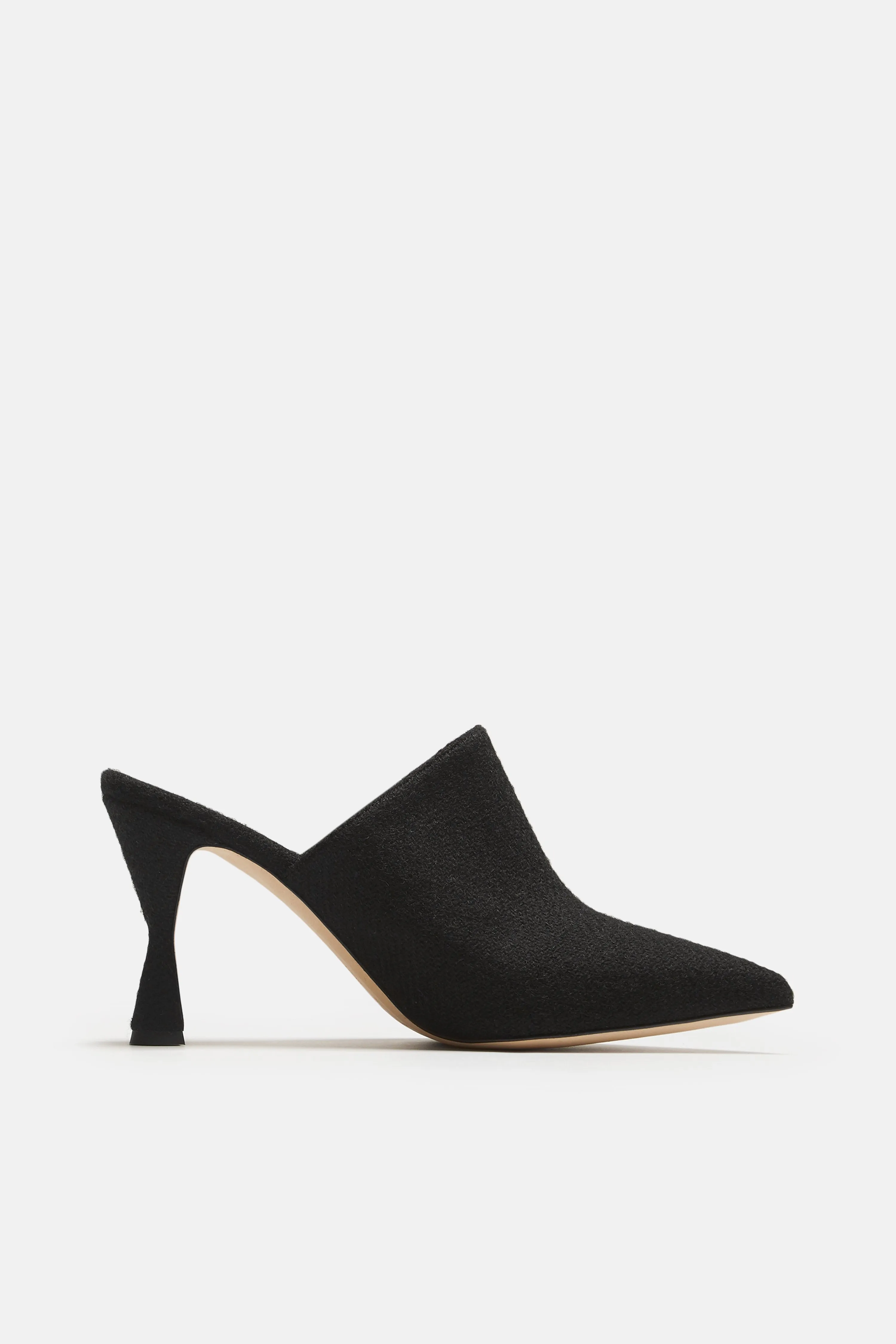 Lochplaclo Tweed Heeled Mule - Black