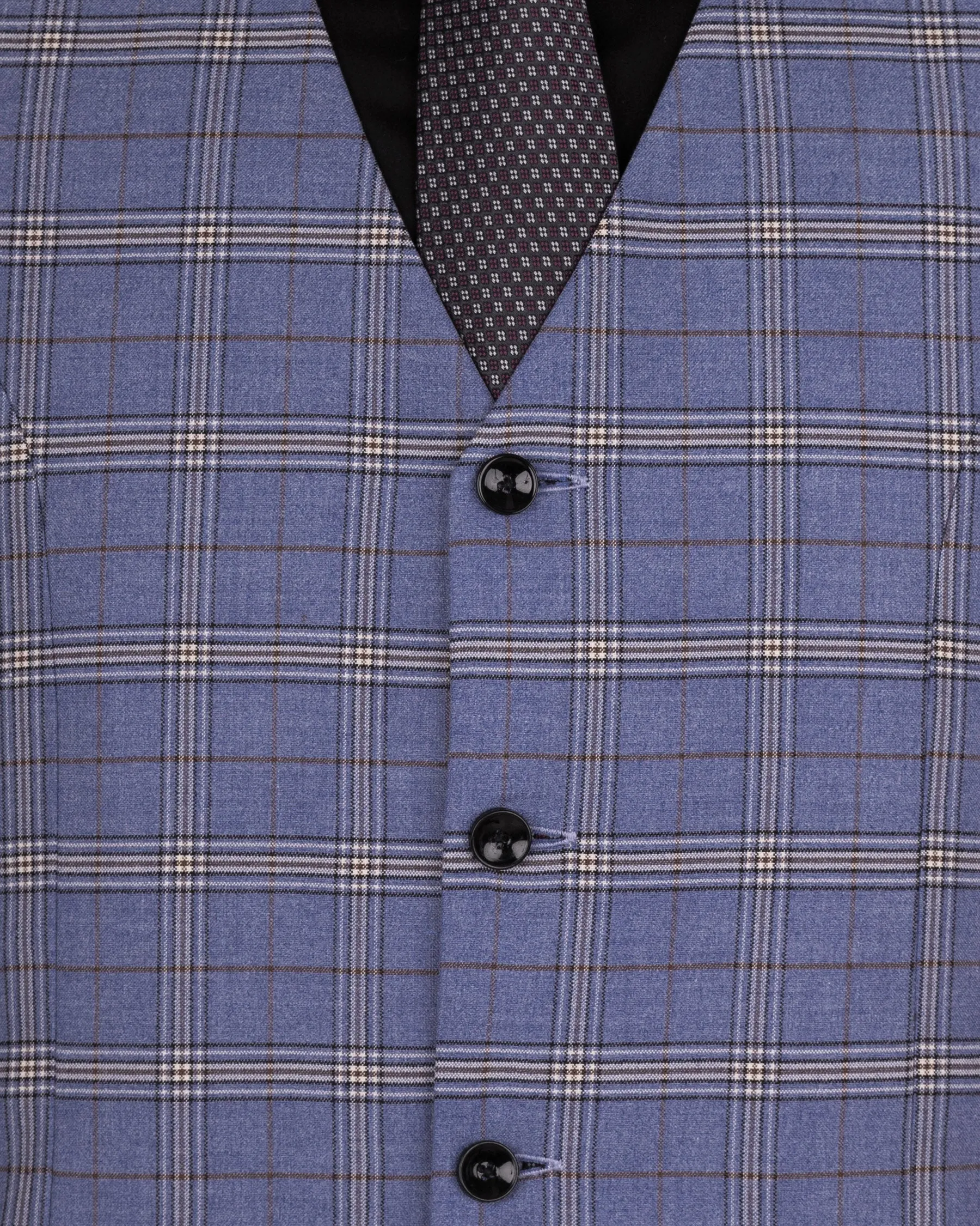 Logan Blue Super fine Plaid Woolrich Waistcoat