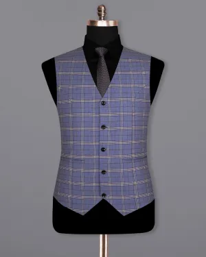 Logan Blue Super fine Plaid Woolrich Waistcoat