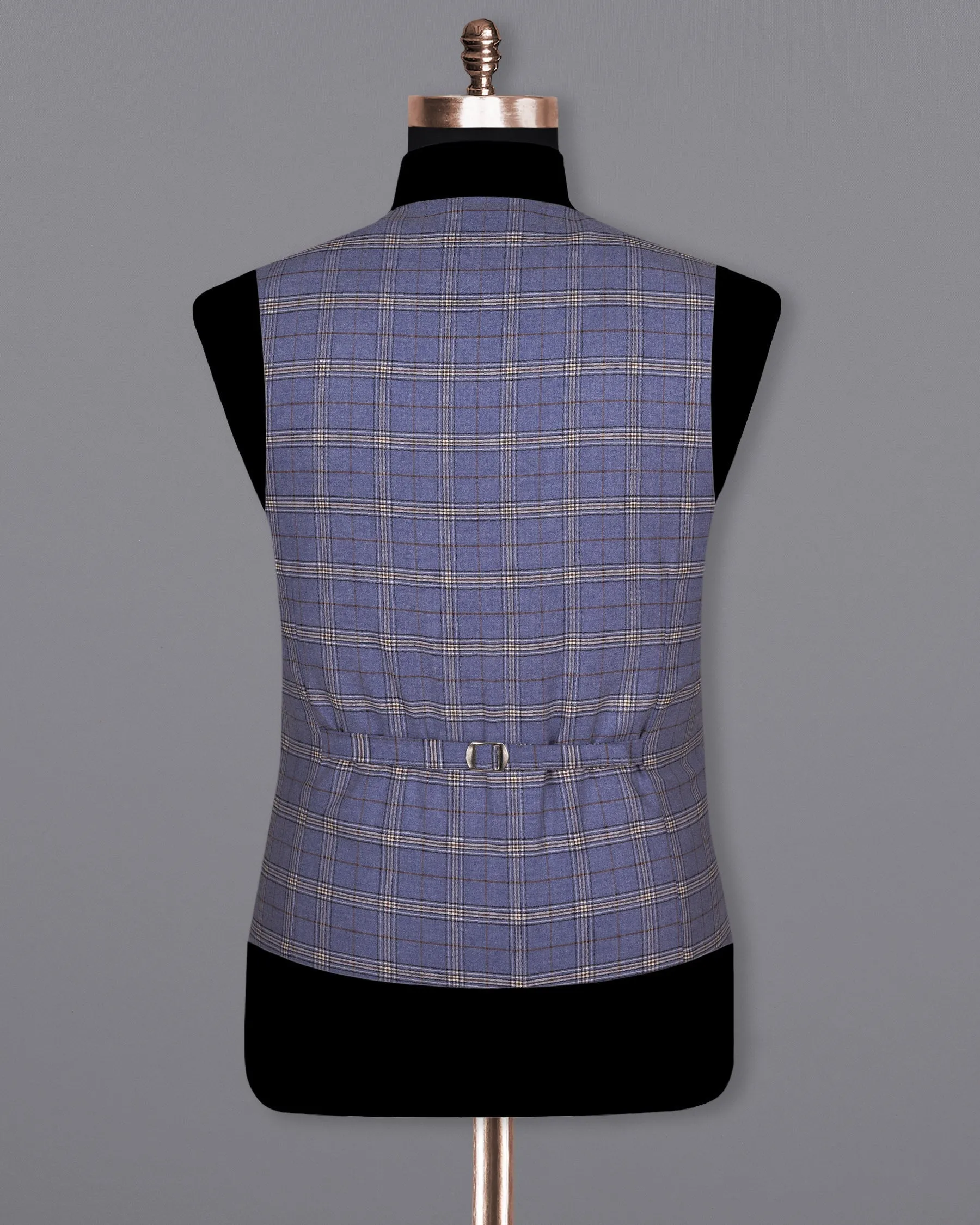 Logan Blue Super fine Plaid Woolrich Waistcoat