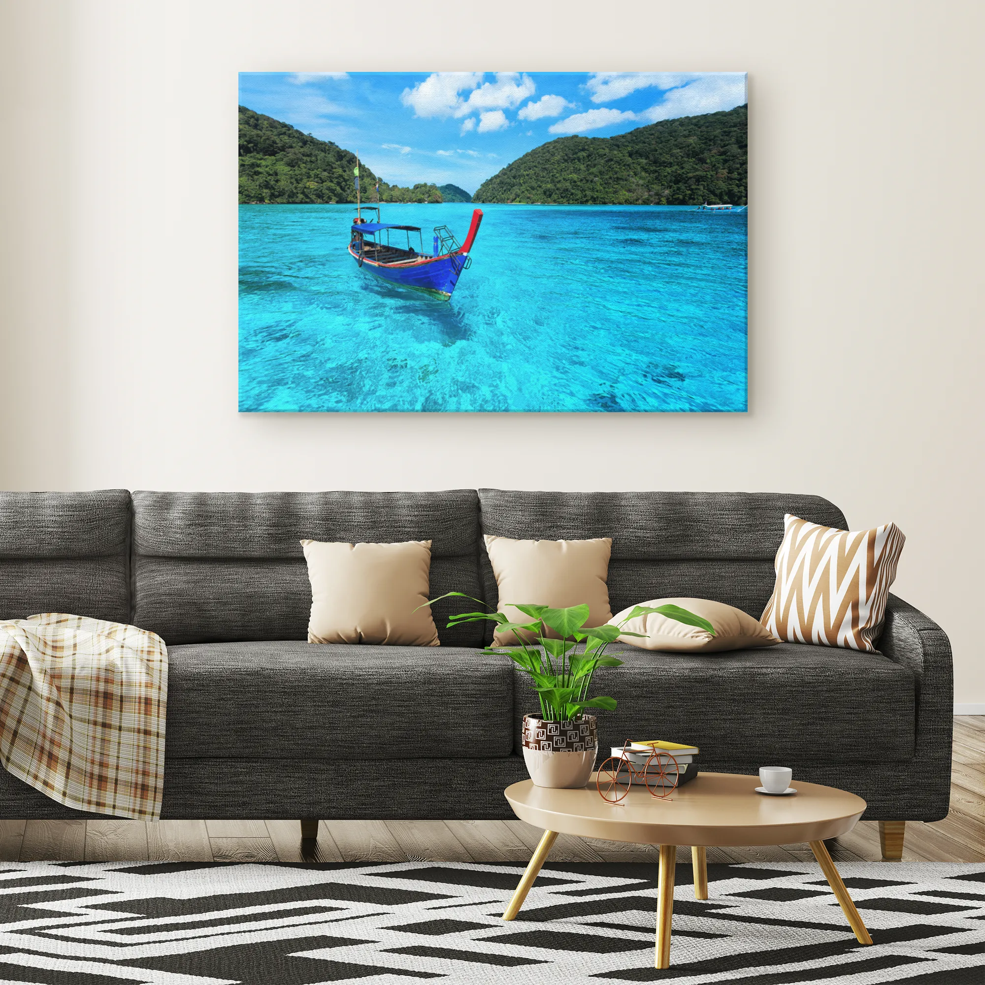 Longtail Boat Canvas Wall Art