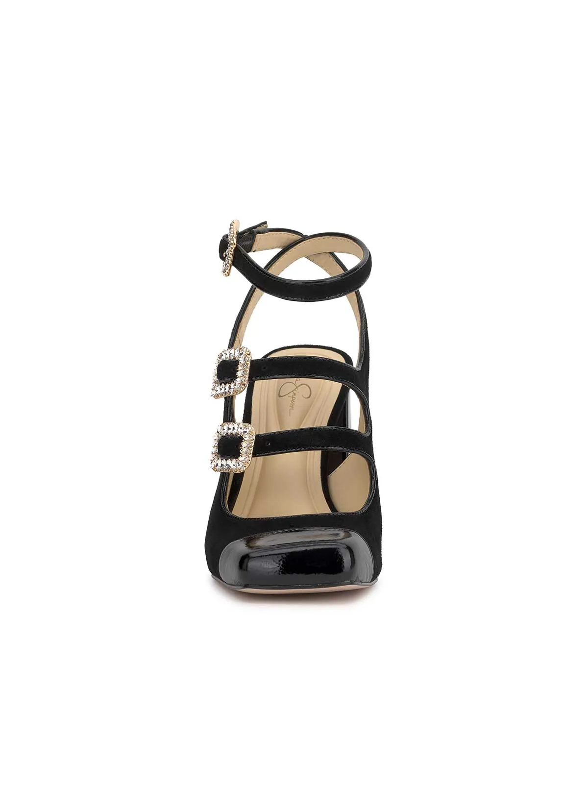 Lymen Buckle Pump in Black Suede