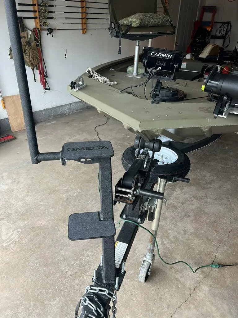 Made in USA Boat Trailer Steps 2 Steps with Grab Pole fits bass Boats
