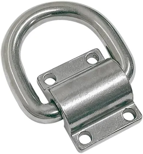Marine Boat Stainless Steel 316 1" Bolt-On Lashing Ring D-Ring Anchor Tie Down
