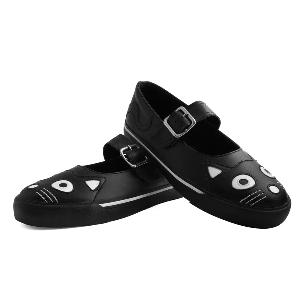 Mary Jane Kitty Sneaker Black Vegan Leather