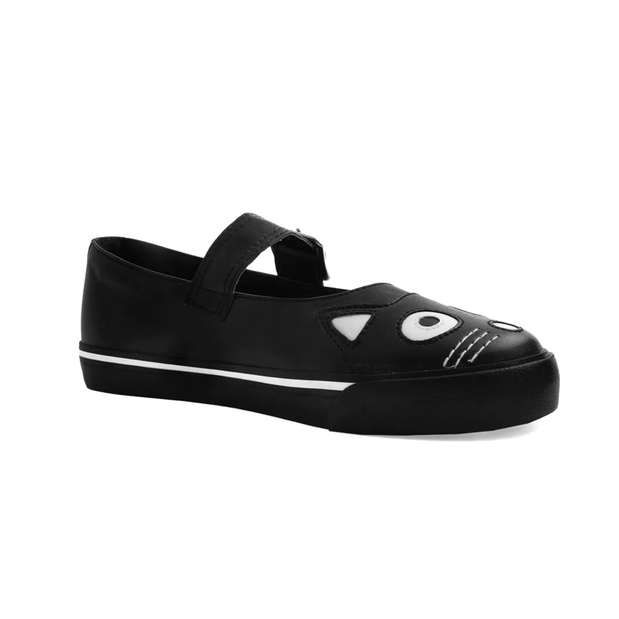 Mary Jane Kitty Sneaker Black Vegan Leather