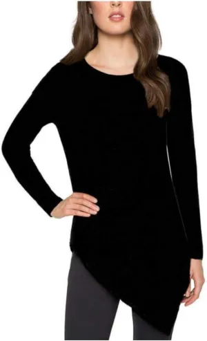 Matty M Ladies Asymmetrical Sweater, Black, Small