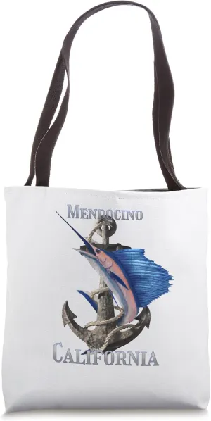 Mendocino California Swordfish Marlin Ocean Fishing Tote Bag