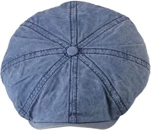 Mens Flat Cap 8 Panel Washed Cotton Outdoor Sun Protection Newsboy Cap