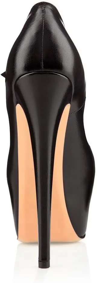 Mettesally Women's Round Toe Platform Pumps Stiletto Heel Mary Jane Pumps Party Dress Shoes