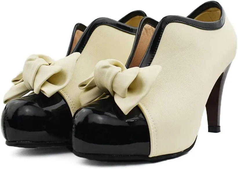 MFairy Fashion Classic Platform Pumps for Women with Bowties Sexy High Heeled Slip on Shoes