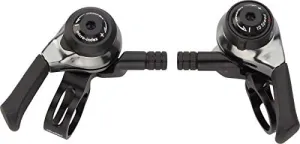 microSHIFT | Thumb Shifter Set | 10-Speed Mountain | Double/Triple | Shimano DynaSys Compatible | Black