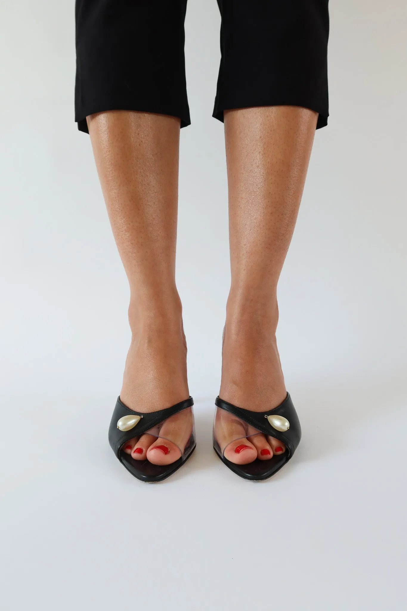 milly black heeled sandal