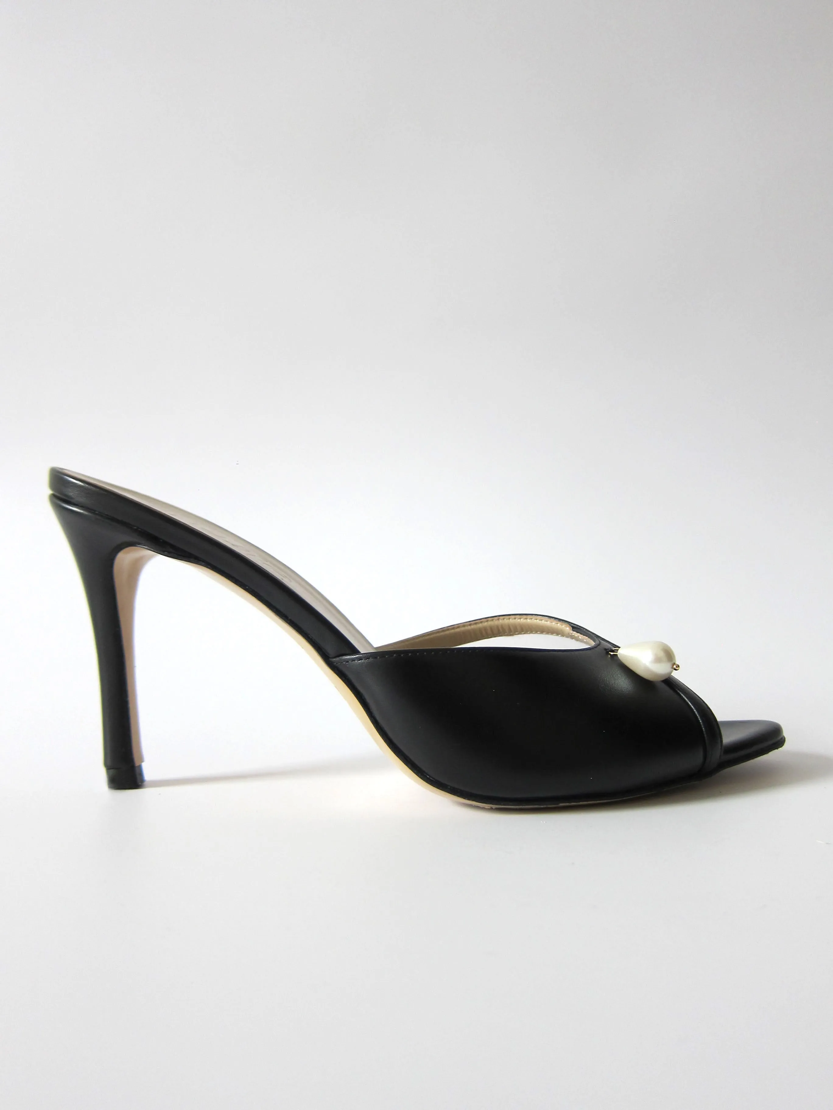 milly black heeled sandal