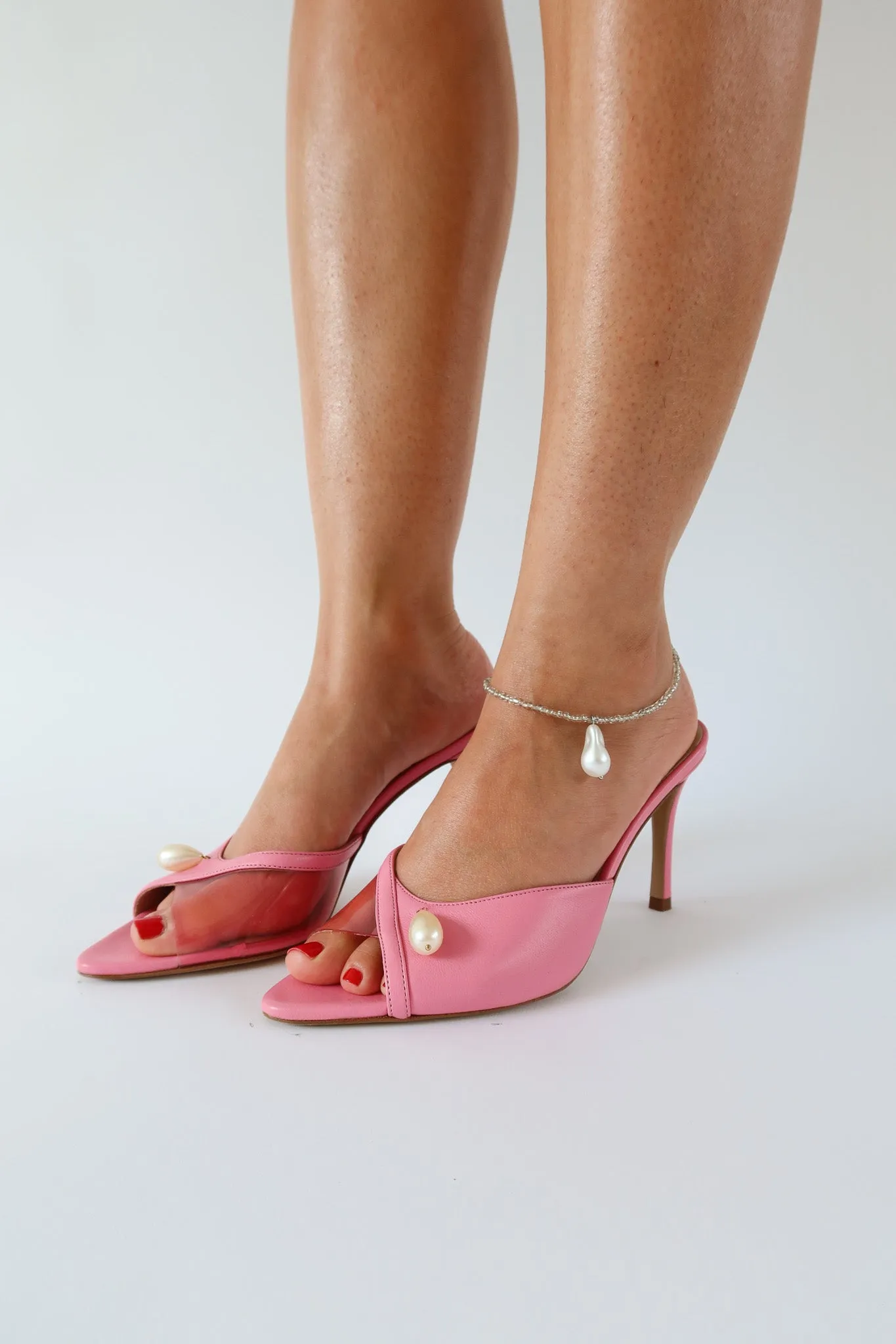 milly pink heeled sandal