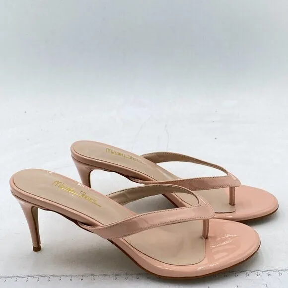 Milooey Pink Women Flip Flop Sanda Slip on High Heel Mule Open Toe Slide Slipper