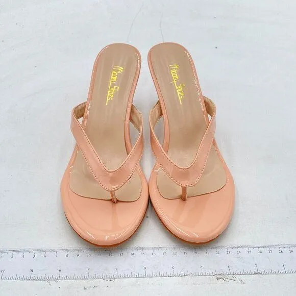 Milooey Pink Women Flip Flop Sanda Slip on High Heel Mule Open Toe Slide Slipper