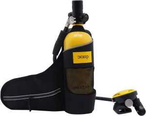 Mini Scuba Tank, 1L/0.9Qt Scuba Diving Tank 15-20 Minute Underwater Breath Device Portable Diving Oxygen Tank Kit Portable Diving Tank Kit for Emergency Rescue Underwater Exploration