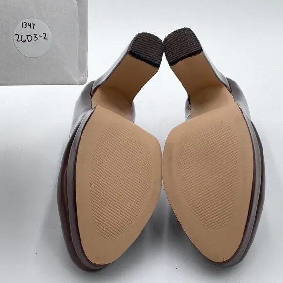Miss Left Women's Low Platform High Chunky Heeled Slip On Closed Round Toe Pump