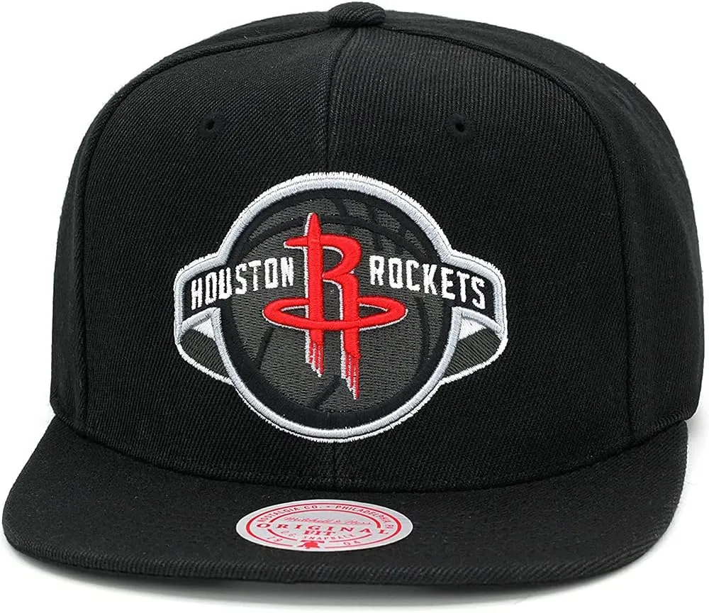 Mitchell & Ness Houston Rockets NBA Core Basic Snapback Hat Adjustable Cap - Black