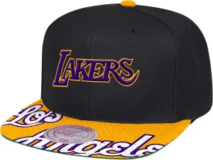 Mitchell & Ness Los Angeles Lakers Retro SNAP Shot Snapback NBA Adjustable Hat - Black/Yellow/Purple