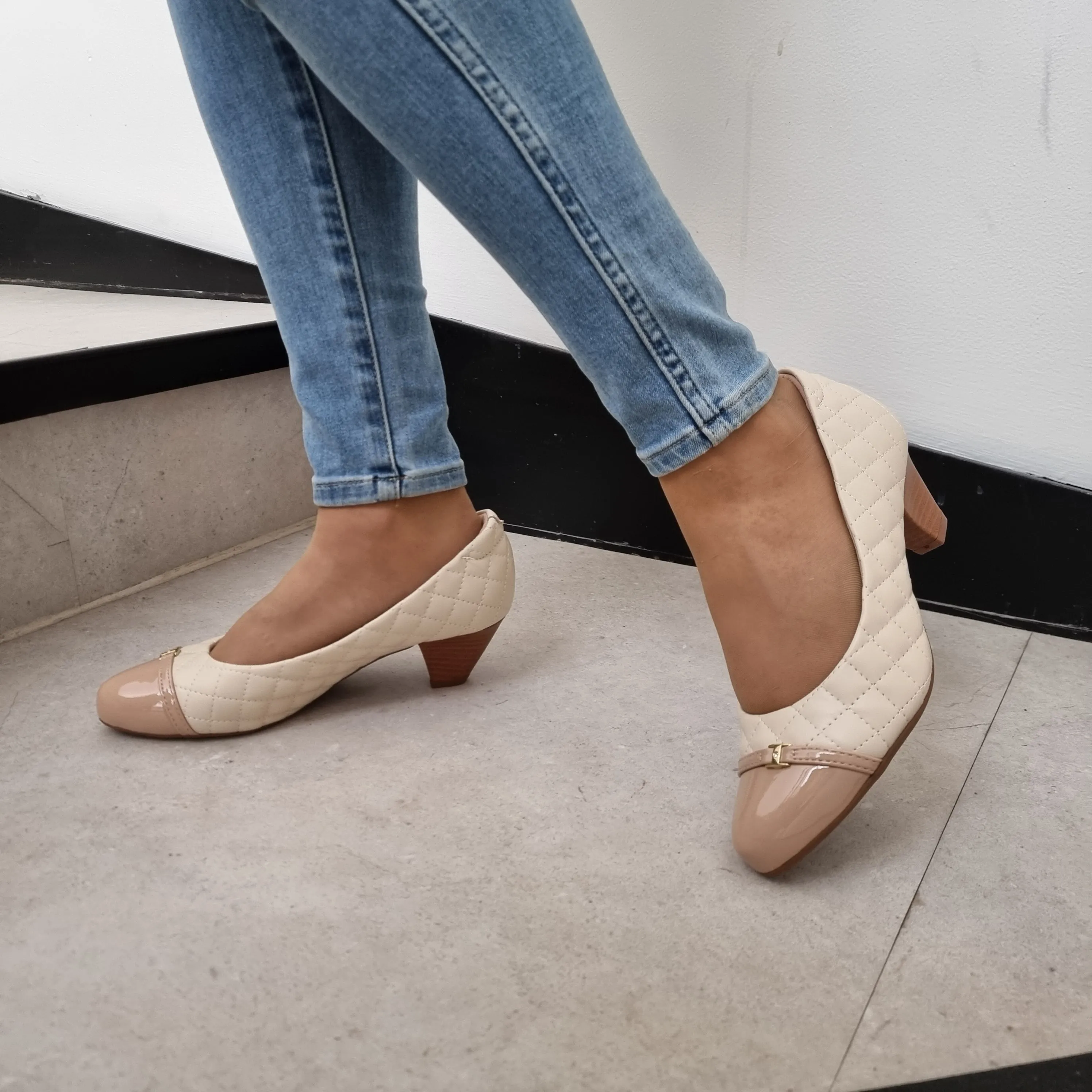 Modare 7005-571 Low Heel Pump in Cream
