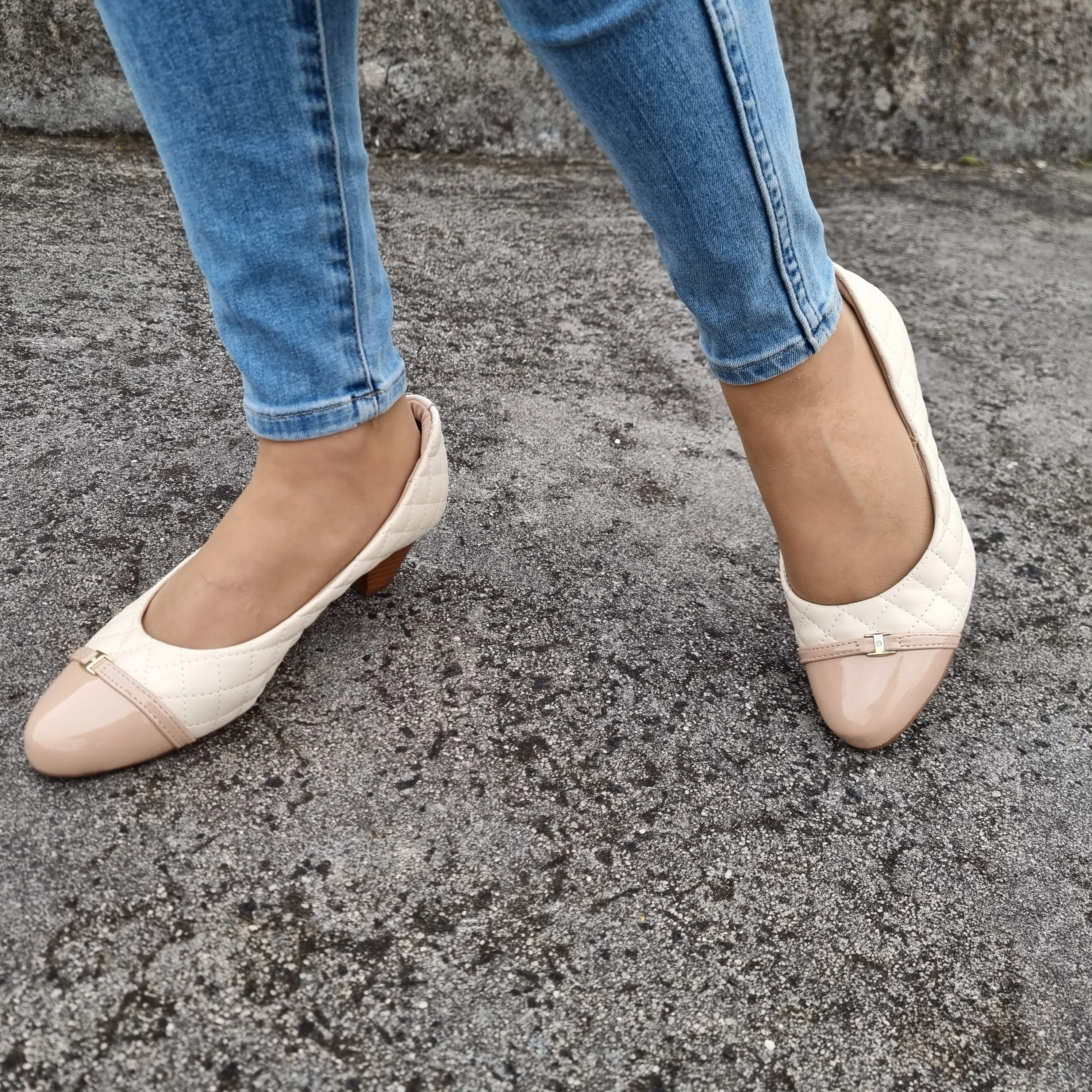 Modare 7005-571 Low Heel Pump in Cream