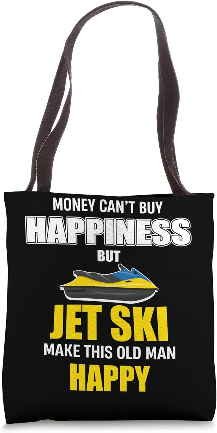 Money Can't Buy Happiness Jetski Grandpa Summer Boatercycle Tote Bag