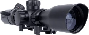 Monstrum 3-9x32 Rifle Scope with Rangefinder Reticle and Medium Profile Scope Rings | Black