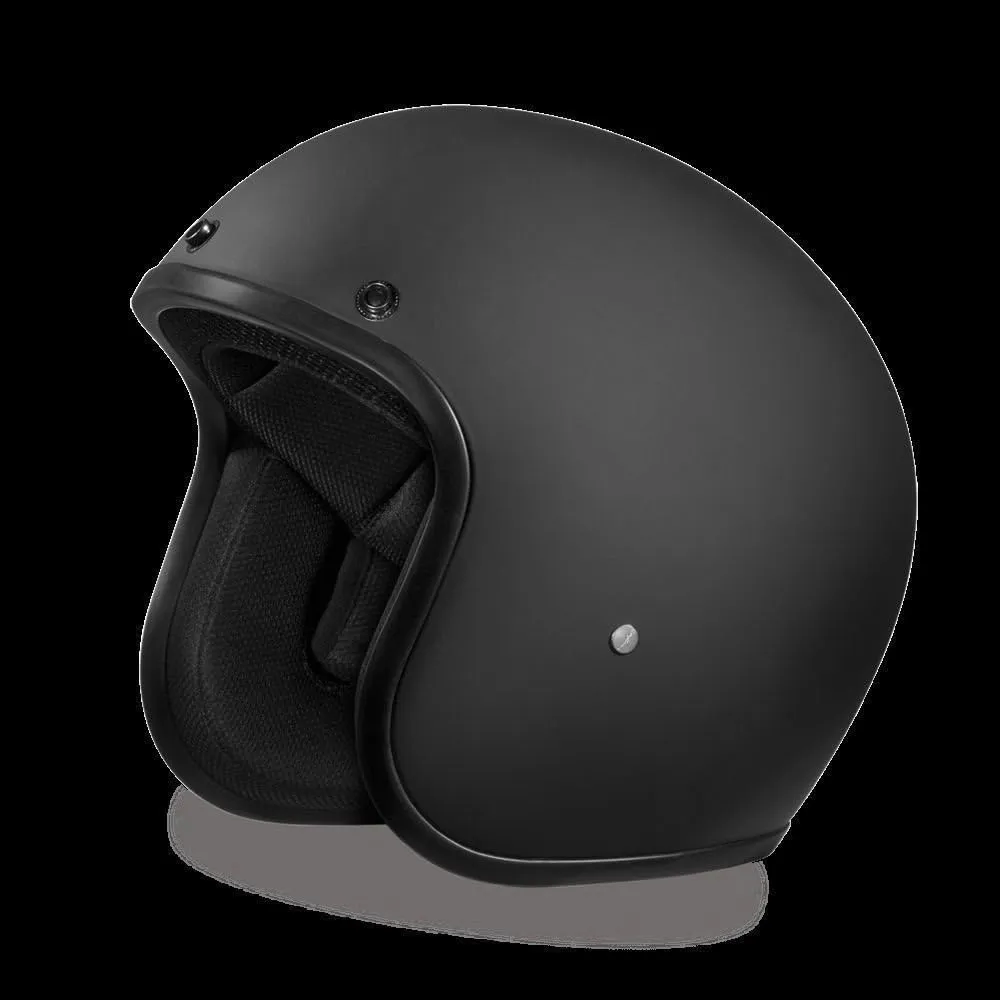 Motorcycle Black Daytona Cruiser DOT Approved Open FACE New Helmet Flat BLK New (XS Regular)