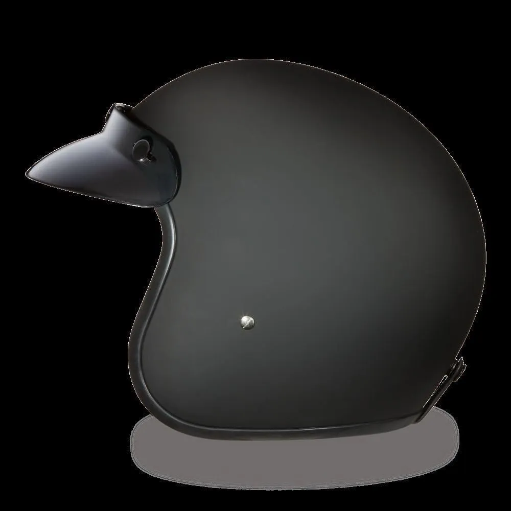 Motorcycle Black Daytona Cruiser DOT Approved Open FACE New Helmet Flat BLK New (XS Regular)