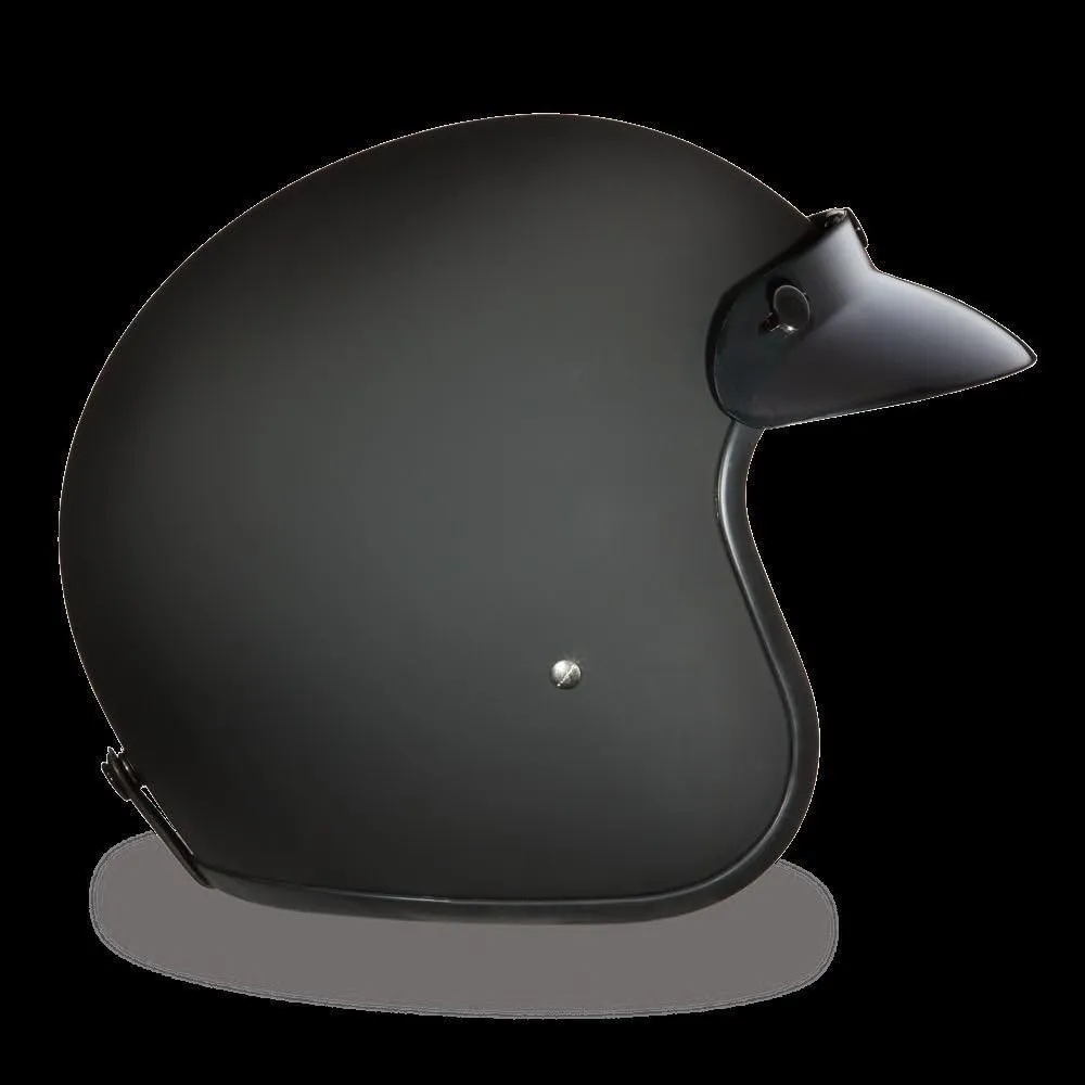 Motorcycle Black Daytona Cruiser DOT Approved Open FACE New Helmet Flat BLK New (XS Regular)
